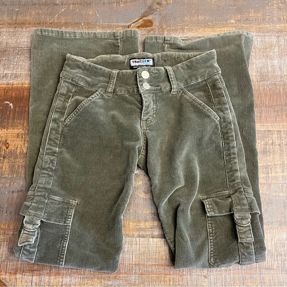Vintage 90’s Y2K tractor jeans Juniors low rise corduroy bootcut cargo pants